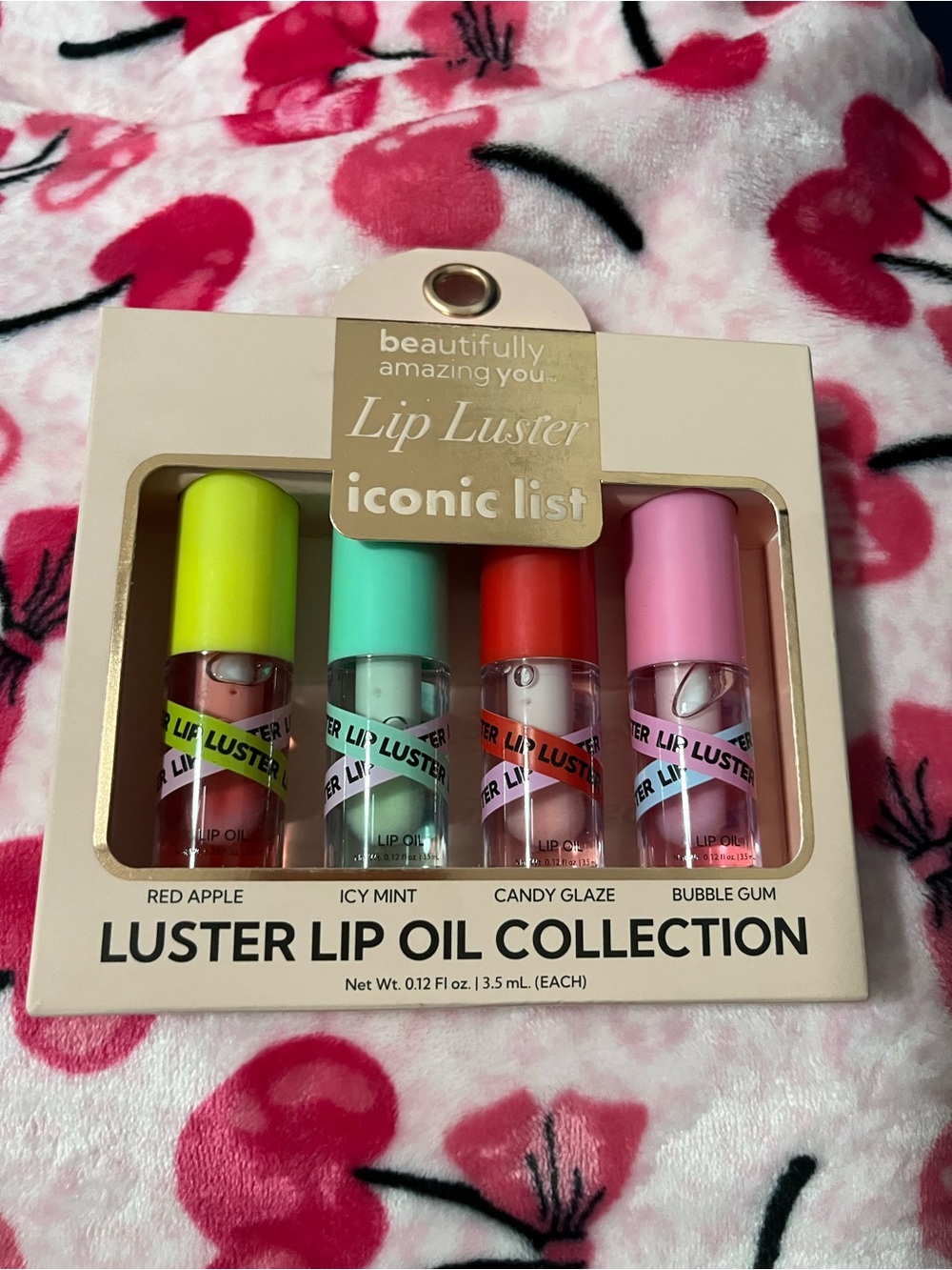 Luster Lip Oil Collection — Red Apple, Icy Mint, Candy Glaze, Bubble Gum